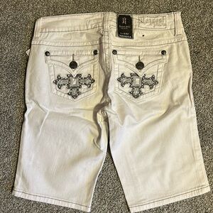 NWT White Request Jean Blingy Bermuda Shorts Size 5/27